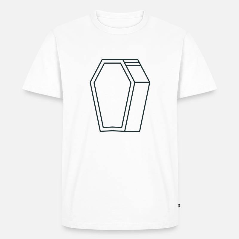 Sargform in 3D - Männer Premium Bio T-Shirt - Weiß
