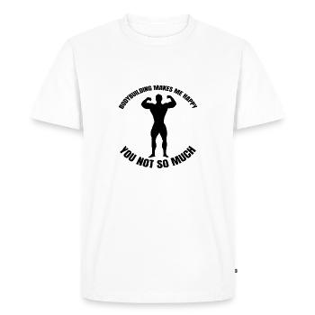 Bodybuilder Athlete Strength Training Fitness Muscle - Men's Premium Organic T-Shirt - white - Front - Nico (187cm)