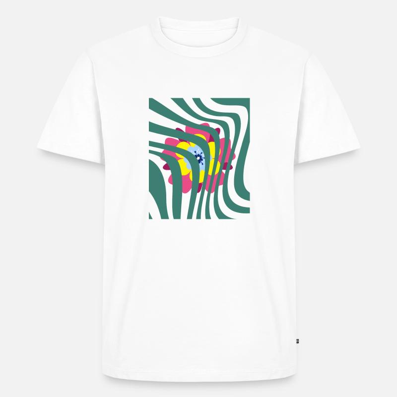 Farbliche gewellte Blume - Männer Premium Bio T-Shirt - Weiß