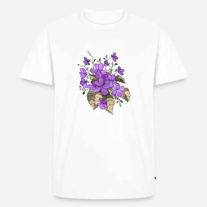 Blumen - Männer Premium Bio T-Shirt - Weiß