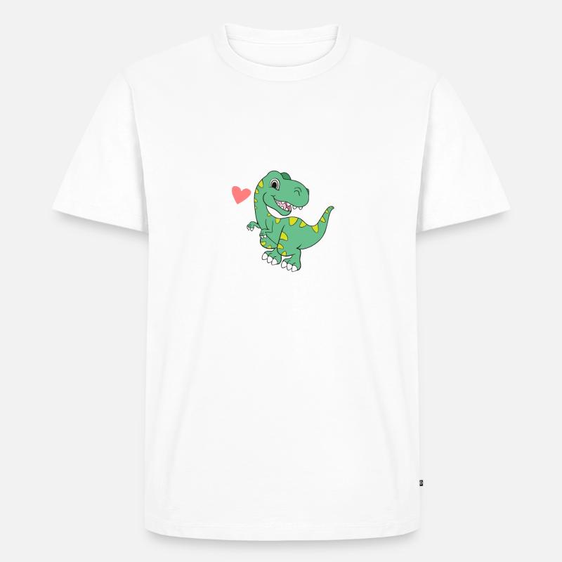 Dinosaurier - Männer Premium Bio T-Shirt - Weiß