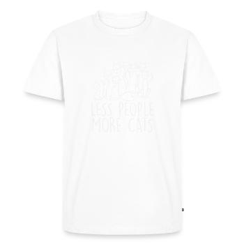 Moins de gens Plus de chats - T-shirt Premium bio Homme - blanc - Devant - Nico (187cm)