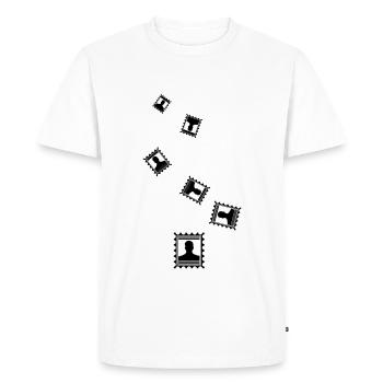 Icône de tampon - T-shirt Premium bio Homme - blanc - Devant - Nico (187cm)
