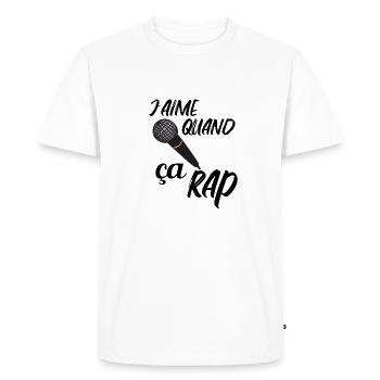j aime quand ça rap - T-shirt Premium bio Homme - blanc - Devant - Nico (187cm)