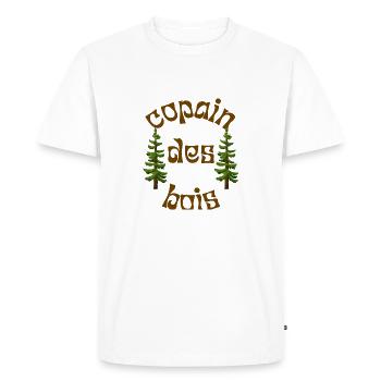 copain des bois t-shirt humour amitié cadeau homme - T-shirt Premium bio Homme - blanc - Devant - Nico (187cm)