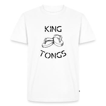 king tongs jeu de mots humour t-shirt cadeau homme - T-shirt Premium bio Homme - blanc - Devant - Nico (187cm)