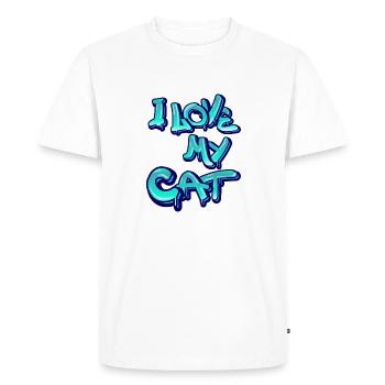 J’aime mon chat - T-shirt Premium bio Homme - blanc - Devant - Nico (187cm)