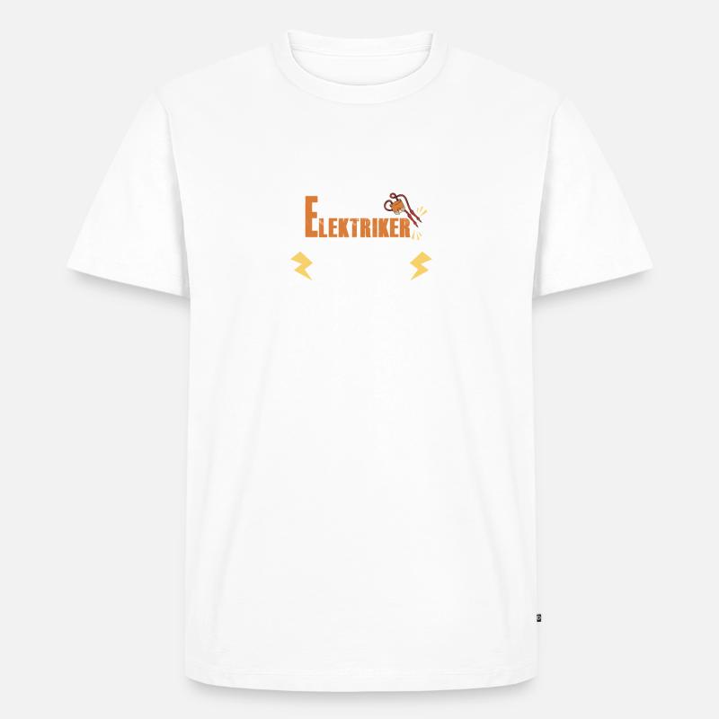 Elektriker Strom Handwerker Spruch Geschenk - Männer Premium Bio T-Shirt - Weiß