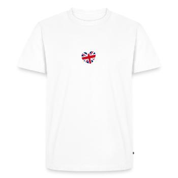 God Save The king - United kingdom heart Charles 3 - T-shirt Premium bio Homme - blanc - Devant - Nico (187cm)