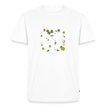 Bonne Saint-Patrick Saint Patrick Irlande Irlandais - T-shirt Premium bio Homme - blanc - Devant - Nico (187cm)