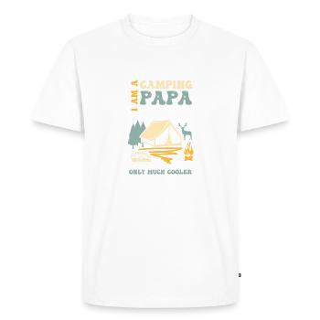 Retro Cool Camping Papa Outdoor Camping Fun - Men's Premium Organic T-Shirt - white - Front - Nico (187cm)