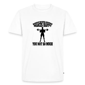 Fitness Athletes Strength Training Muscle Bodybuilder - Men's Premium Organic T-Shirt - white - Front - Nico (187cm)