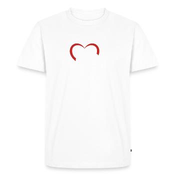 Cœur de chiot et de bébé chat - Animal Dog & Cat - T-shirt Premium bio Homme - blanc - Devant - Nico (187cm)