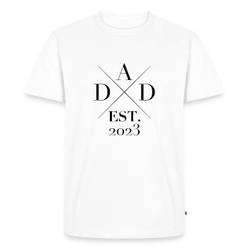 Dad est. 2023 expectant fathers family parents - Men's Premium Organic T-Shirt - white - Front - Nico (187cm)
