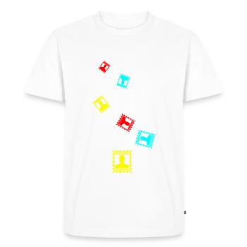 Icône de tampon - T-shirt Premium bio Homme - blanc - Devant - Nico (187cm)