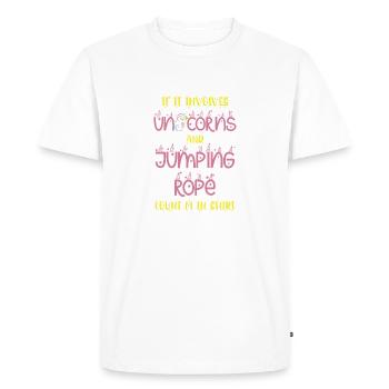 Speed Rope Skipping Unicorn Learn Rope Jumping - Men's Premium Organic T-Shirt - white - Front - Nico (187cm)