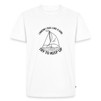 Sailing Ship Sailing Sailing Funny Sailing Boat - Men's Premium Organic T-Shirt - white - Front - Nico (187cm)