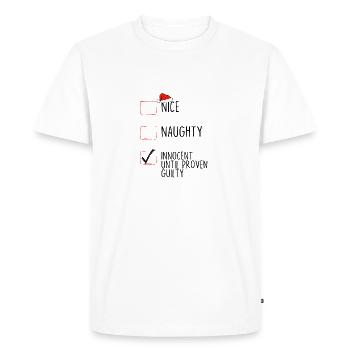 Nice Naughty Innocent jusqu’à preuve du contraire - T-shirt Premium bio Homme - blanc - Devant - Nico (187cm)
