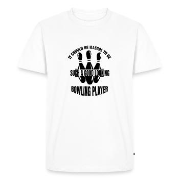 Bowling Skittles, Bowler Skittles, Gift Bowling Ball - Men's Premium Organic T-Shirt - white - Front - Nico (187cm)