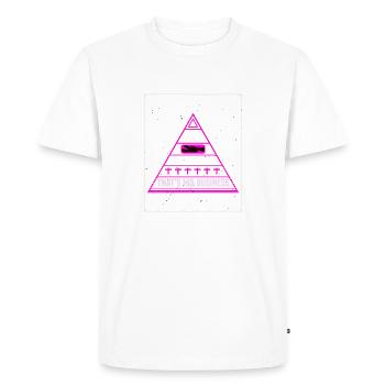 God Will Pardon That's His Business T-Shirt - Men's Premium Organic T-Shirt - white - Front - Nico (187cm)