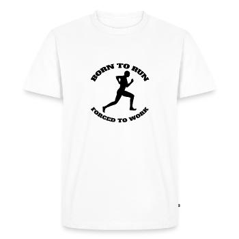 jogging running jogger fit running cardio training - Men's Premium Organic T-Shirt - white - Front - Nico (187cm)