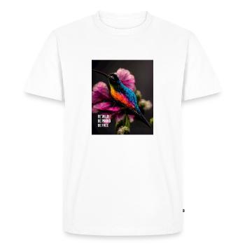 Soyez sauvage, courageux et libre - un slogan motivant - T-shirt Premium bio Homme - blanc - Devant - Nico (187cm)