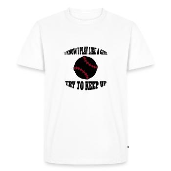 Cadeau de baseball Baseball Lover Jeu de baseball - T-shirt Premium bio Homme - blanc - Devant - Nico (187cm)