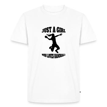 Handball Femme Handball Joueuse de handball - T-shirt Premium bio Homme - blanc - Devant - Nico (187cm)