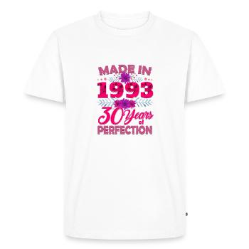 Fabriqué en 1993 30 ans de perfection - 30th Birthda - T-shirt Premium bio Homme - blanc - Devant - Nico (187cm)