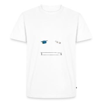 Grad college son - Men's Premium Organic T-Shirt - white - Front - Nico (187cm)