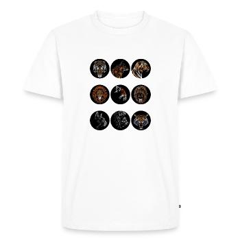 Animaux à l’intérieur des cercles - T-shirt Premium bio Homme - blanc - Devant - Nico (187cm)