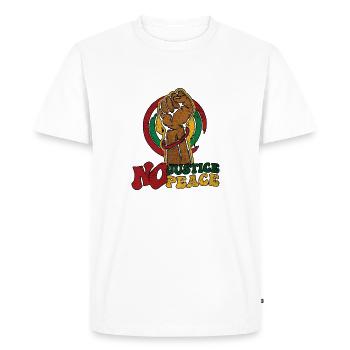 No Justice No Peace Black History Month - Men's Premium Organic T-Shirt - white - Front - Nico (187cm)