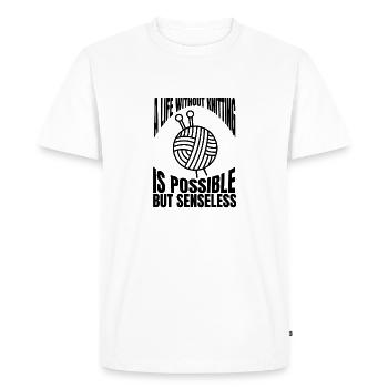 Knitting Tailor Knitter Seamstress Crochet - Men's Premium Organic T-Shirt - white - Front - Nico (187cm)