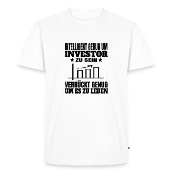 Cours des actions Actions Bourse Bourse Investissement boursier - T-shirt Premium bio Homme - blanc - Devant - Nico (187cm)