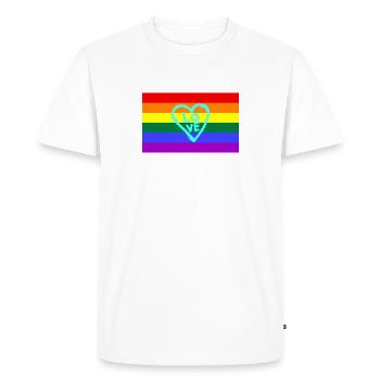LGBTQ, liberté, diversité - T-shirt Premium bio Homme - blanc - Devant - Nico (187cm)