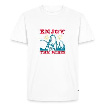PROFITEZ DES MANÈGES - T-shirt Premium bio Homme - blanc - Devant - Nico (187cm)
