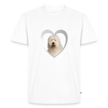 Bobtail Heart - J’aime Bobtail - T-shirt Premium bio Homme - blanc - Devant - Nico (187cm)