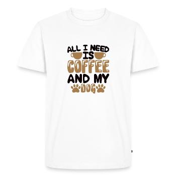 Dog Coffee Dogs Coffee Dog Owner Café Labrador - Men's Premium Organic T-Shirt - white - Front - Nico (187cm)