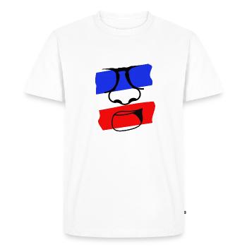 France Face Retro Style - Men's Premium Organic T-Shirt - white - Front - Nico (187cm)