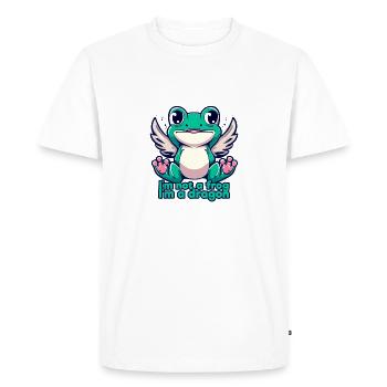 JE NE SUIS PAS UNE GRENOUILLE JE SUIS UN DRAGON - T-shirt Premium bio Homme - blanc - Devant - Nico (187cm)