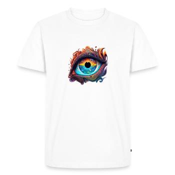 TRIPPY EYE - Men's Premium Organic T-Shirt - white - Front - Nico (187cm)