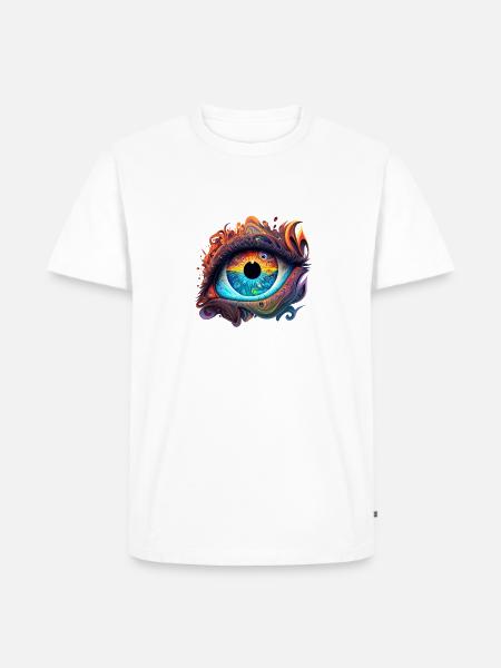 ŒIL TRIPPY - T-shirt Premium bio Homme - blanc