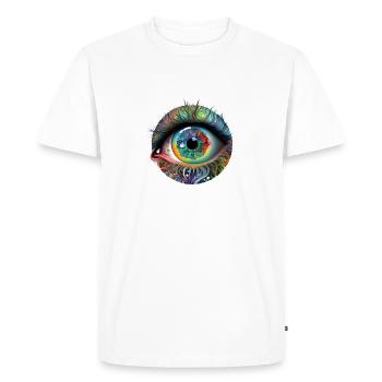 TRIPPY EYE - Men's Premium Organic T-Shirt - white - Front - Nico (187cm)