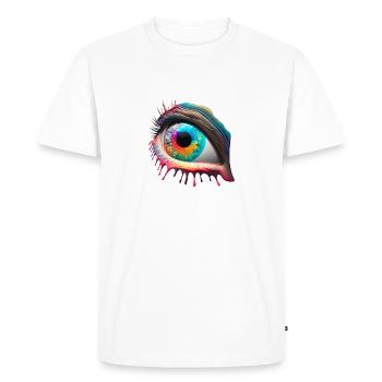 TRIPPY EYE - Men's Premium Organic T-Shirt - white - Front - Nico (187cm)