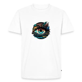 TRIPPY EYE - Men's Premium Organic T-Shirt - white - Front - Nico (187cm)
