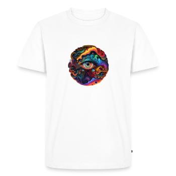 TRIPPY EYE - Men's Premium Organic T-Shirt - white - Front - Nico (187cm)
