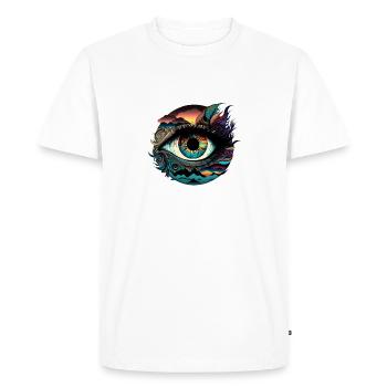 TRIPPY EYE - Men's Premium Organic T-Shirt - white - Front - Nico (187cm)