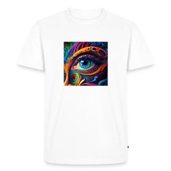 TRIPPY EYE - Men's Premium Organic T-Shirt - white - Front - Nico (187cm)