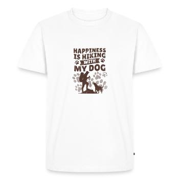 Chiens d’alpinisme avec des propriétaires de chiens de randonnée - T-shirt Premium bio Homme - blanc - Devant - Nico (187cm)