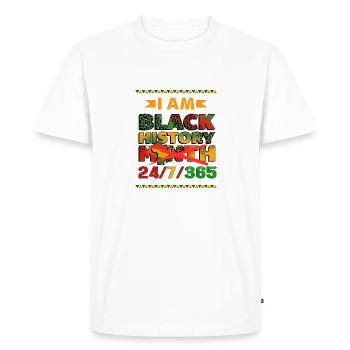 Je suis le Mois de l’histoire des Noirs! 24/7/365 - T-shirt Premium bio Homme - blanc - Devant - Nico (187cm)